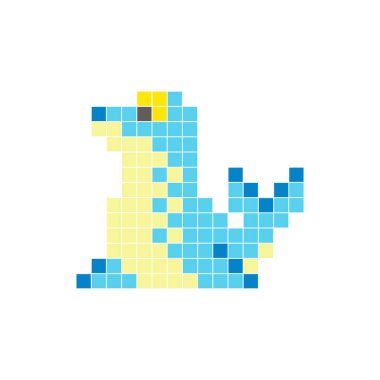 Temiz bir ikon düzeninde geometrik kare renk bloklarından yapılmış düz bir piksel tasarımı. Yaratıcı modern elementler, izole eşyalar ya da parlak zanaat projeleri için uygundur. Piksel resim mührü