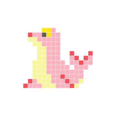 Temiz bir ikon düzeninde geometrik kare renk bloklarından yapılmış düz bir piksel tasarımı. Yaratıcı modern elementler, izole eşyalar ya da parlak zanaat projeleri için uygundur. Piksel resim mührü