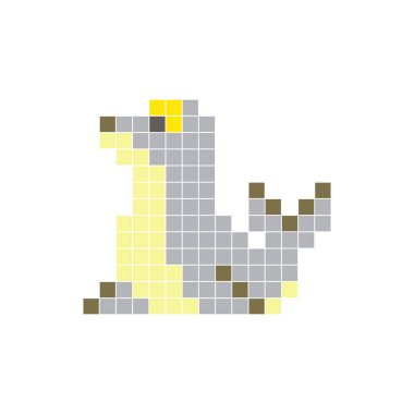 Temiz bir ikon düzeninde geometrik kare renk bloklarından yapılmış düz bir piksel tasarımı. Yaratıcı modern elementler, izole eşyalar ya da parlak zanaat projeleri için uygundur. Piksel resim mührü