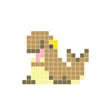 Temiz bir ikon düzeninde geometrik kare renk bloklarından yapılmış düz bir piksel tasarımı. Yaratıcı modern elementler, izole eşyalar ya da parlak zanaat projeleri için uygundur. Piksel sanat fili foku