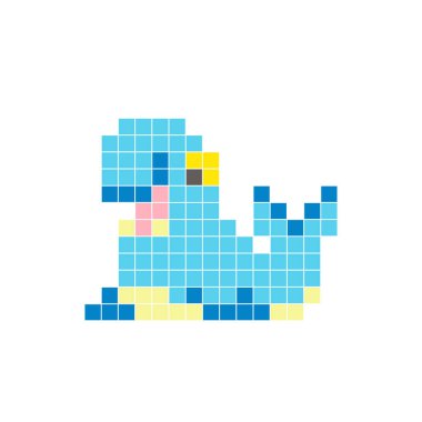 Temiz bir ikon düzeninde geometrik kare renk bloklarından yapılmış düz bir piksel tasarımı. Yaratıcı modern elementler, izole eşyalar ya da parlak zanaat projeleri için uygundur. Piksel sanat fili foku