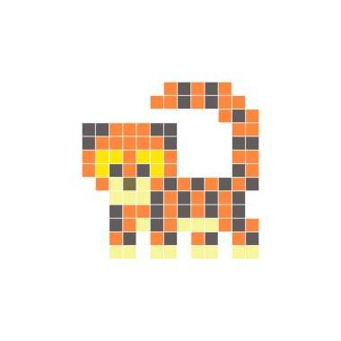 Temiz bir ikon düzeninde geometrik kare renk bloklarından yapılmış düz bir piksel tasarımı. Yaratıcı modern elementler, izole eşyalar ya da parlak zanaat projeleri için uygundur. Pikselli kar leoparı