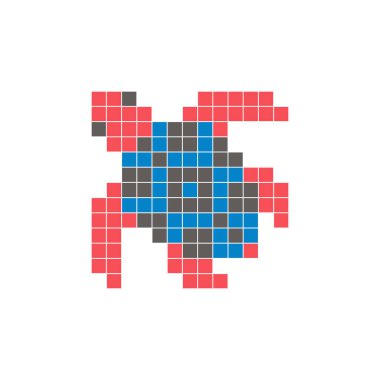 Temiz bir ikon düzeninde geometrik kare renk bloklarından yapılmış düz bir piksel tasarımı. Yaratıcı modern elementler, izole eşyalar ya da parlak zanaat projeleri için uygundur. Piksel Sanat Kaplumbağası