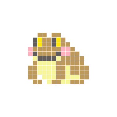 Temiz bir ikon düzeninde geometrik kare renk bloklarından yapılmış düz bir piksel tasarımı. Yaratıcı modern elementler, izole eşyalar ya da parlak zanaat projeleri için uygundur. Piksel Sanat Kurbağası