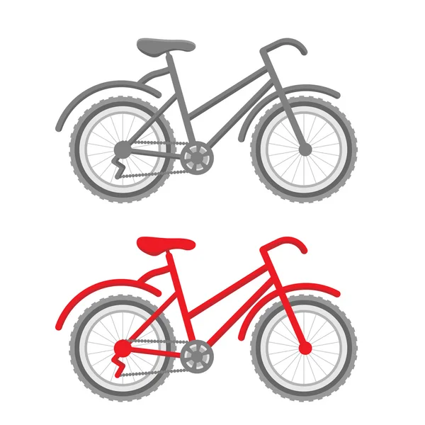 Rotes und graues Fahrrad — Stockvektor