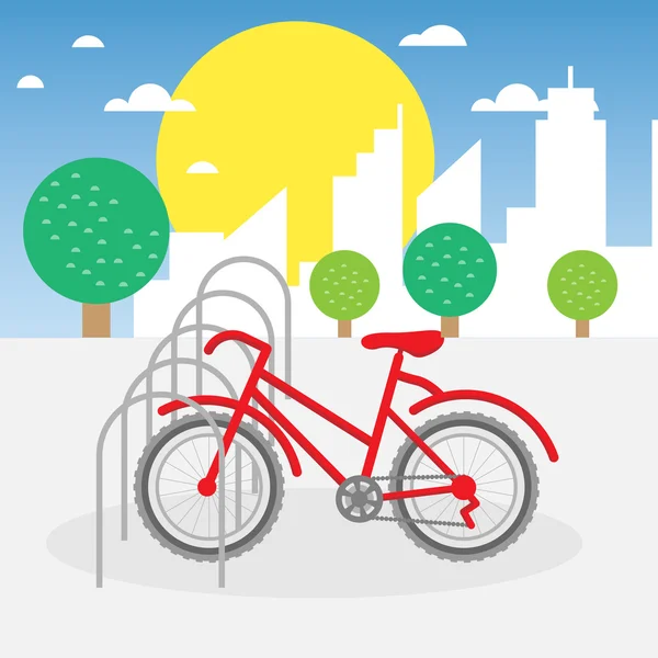 Bicicleta aparcamiento ilustración — Vector de stock