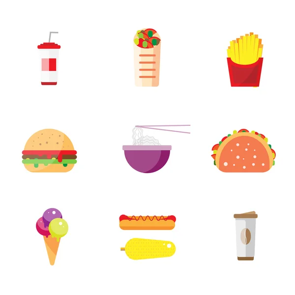 Street Food plat ontwerp — Stockvector