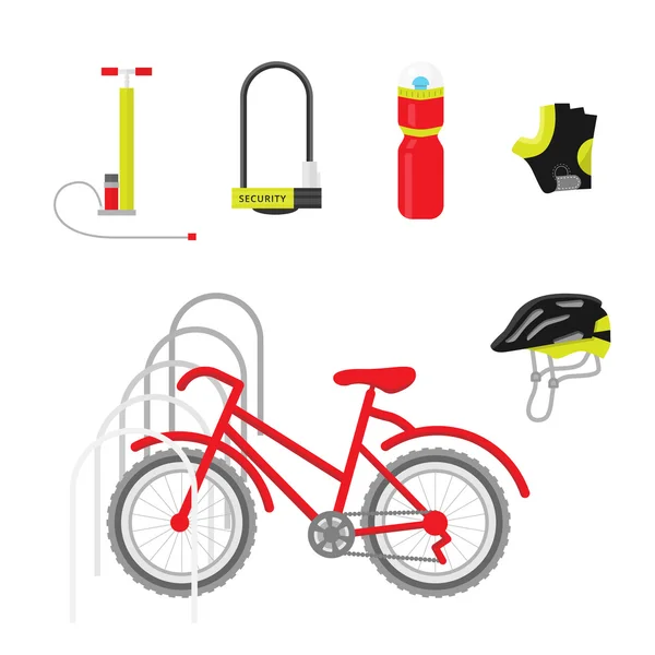 Equipo de bicicleta vector conjunto — Vector de stock