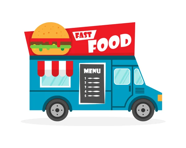 Φαγητό του δρόμου φορτηγό διανυσματικά εικονογράφηση — Διανυσματικό Αρχείο