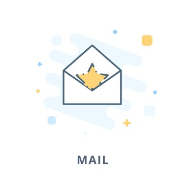 Yaratıcı posta düz simgesi