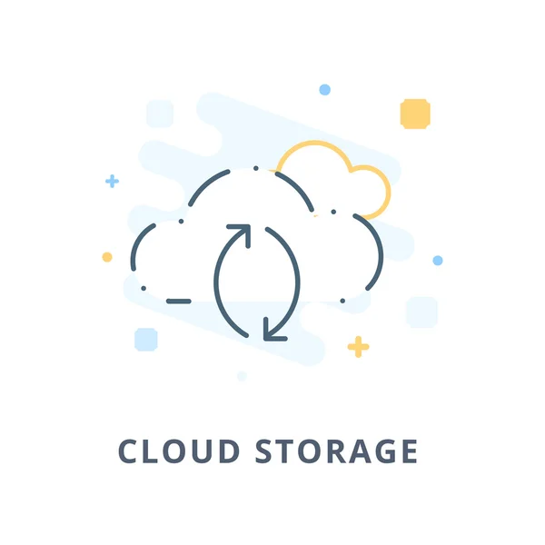 Płaskie ikonę Creative cloud storage — Wektor stockowy