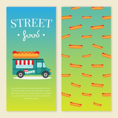 Sokak gıda kamyon vektör çizim