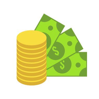 Dolar ve para izole simgesi