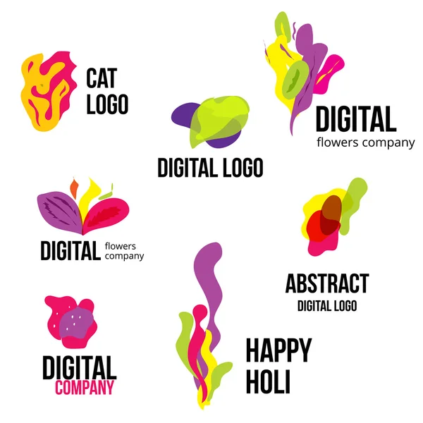 Logotipos abstractos para empresas IT, Digital, Internet — Vector de stock