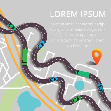 Yolun asfalt yol. Vektör arka plan. Yol ve sokak iş Infographic tasarım şablonu