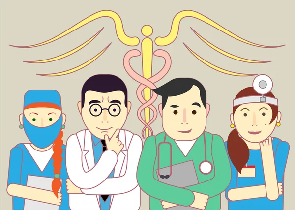 Zespół medyczny, lekarze i pielęgniarki — Wektor stockowy