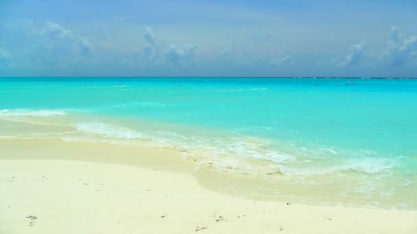 Красивый Мальдивский остров с океаном — стоковое видео