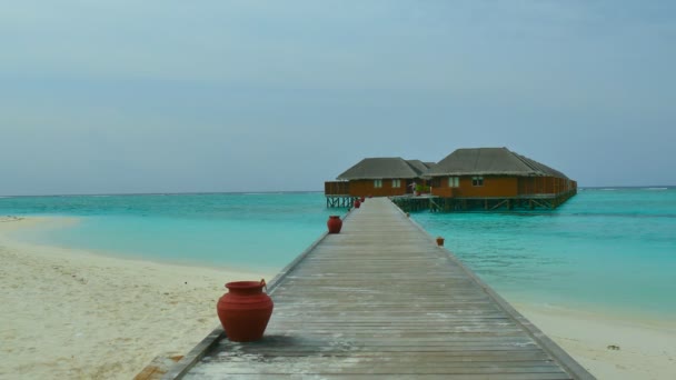 Bella isola delle Maldive con oceano — Video Stock