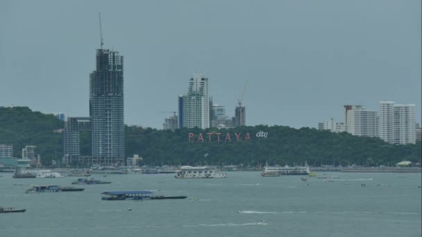 Pattaya city i Thailand på dagtid — Stockvideo