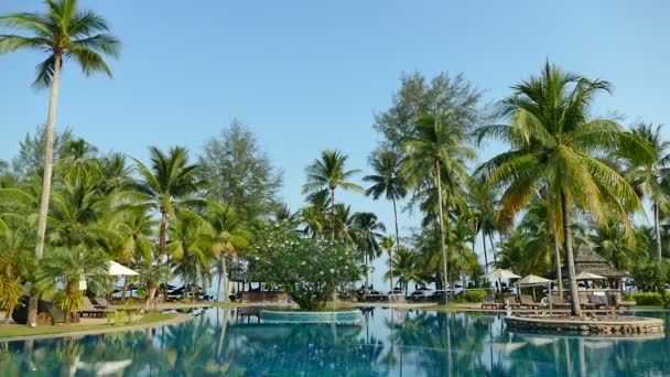 Piscina en el hotel — Vídeo de stock