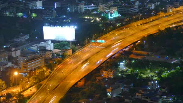 Bangkok cidade na Tailândia à noite — Vídeo de Stock