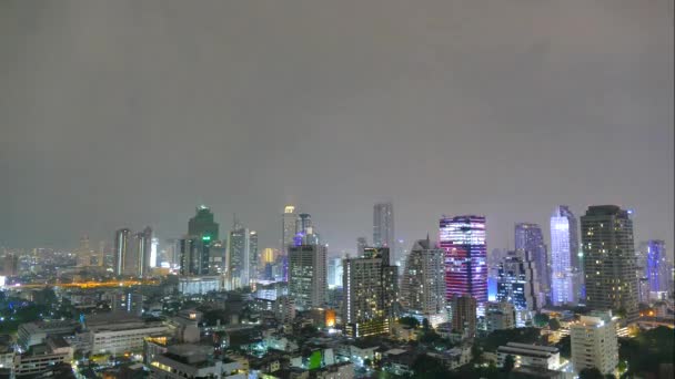 Bangkok ciudad en Tailandia por la noche — Vídeos de Stock