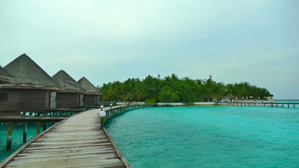 Bella isola delle Maldive con oceano — Video Stock