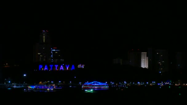 Miasto Pattaya Tajlandia w nocy — Wideo stockowe