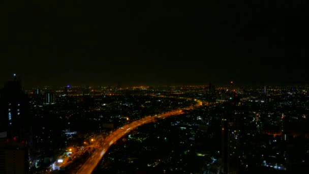 밤에 태국에서 방콕 시티 — 비디오