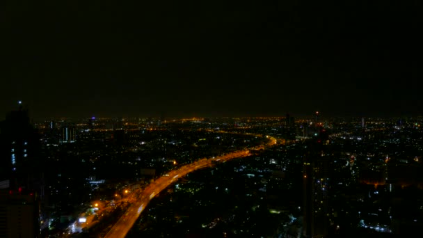 Bangkok ville en Thaïlande la nuit — Video