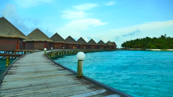 Bella isola delle Maldive con oceano — Video Stock