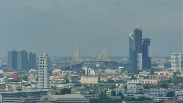 Město Bangkok v Thajsku ve dne — Stock video