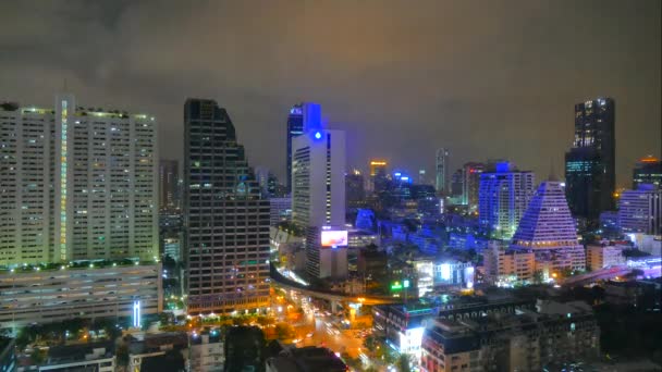 Bangkok ciudad en Tailandia por la noche — Vídeos de Stock