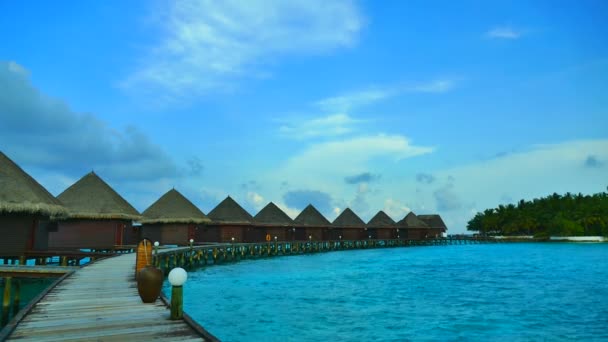 Bella isola delle Maldive con oceano — Video Stock