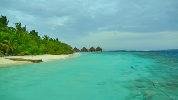 Bella isola delle Maldive con oceano — Video Stock