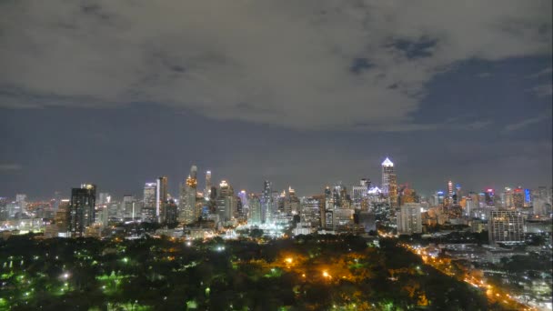 Bangkok ciudad en Tailandia por la noche — Vídeos de Stock