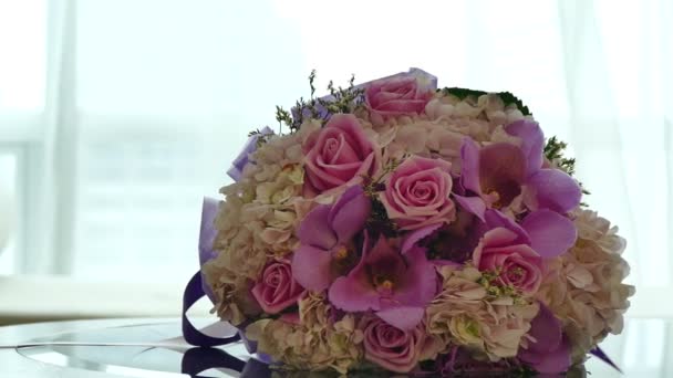 Bouquet with beautiful flowers — Stock Video