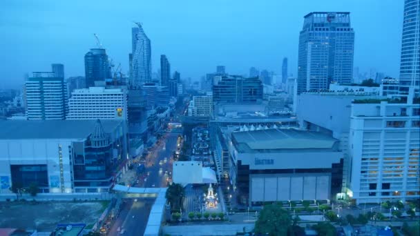 Bangkok ciudad en Tailandia por la noche — Vídeo de stock