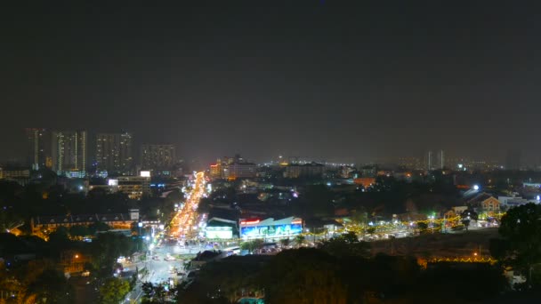 Bangkok cidade na Tailândia à noite — Vídeo de Stock