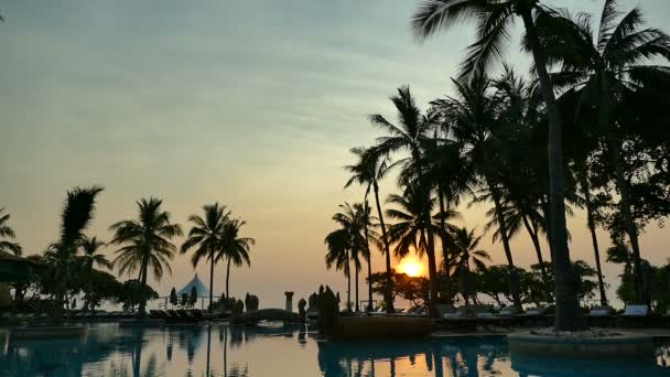 Piscina en el hotel — Vídeo de stock