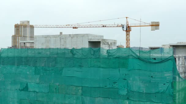 Crane on construction site — Stock Video