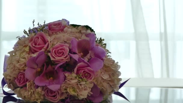 Bouquet with beautiful flowers — Stock Video