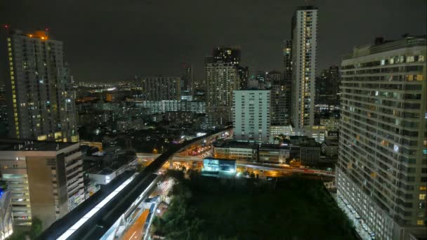 Éjszaka Bangkok Thaiföld város — Stock videók