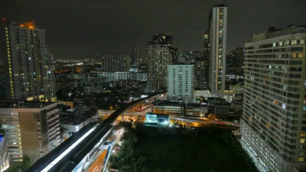 Bangkok cidade na Tailândia à noite — Vídeo de Stock