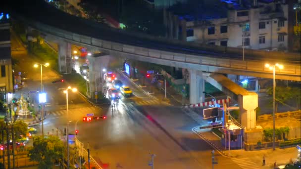 Bangkok cidade na Tailândia à noite — Vídeo de Stock