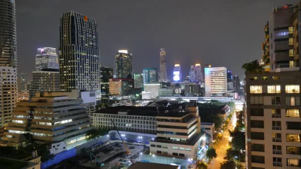 Bangkok città in Thailandia di notte — Video Stock