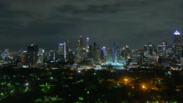 Bangkok cidade na Tailândia à noite — Vídeo de Stock