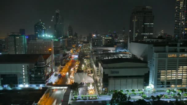 Bangkok cidade na Tailândia à noite — Vídeo de Stock