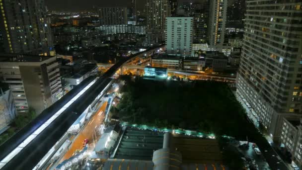 Bangkok cidade na Tailândia à noite — Vídeo de Stock