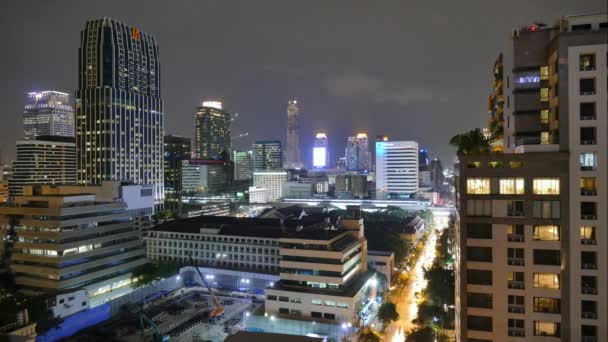 Bangkok ciudad en Tailandia por la noche — Vídeo de stock